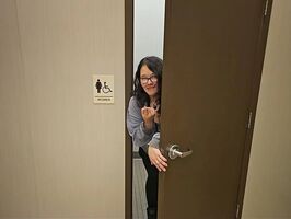 StepBrother's Secret Public Tryst - A Quick Bathroom Encounter