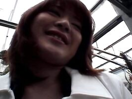 Naughty Saki Amamiya Gives Hot Blowjob Outdoors - Steamy Asian Doll Action