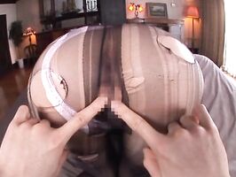 Tsubasa Amami's Kinky Office Foot Job in Pantyhose - Horny Clerk Pleasure