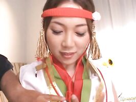 Asami Ogawa Pretty Asian chick in sexy costume likes games