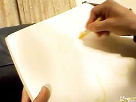 Riho Yuzukis Bad Drawing Talent Leads To Amazing Blowjob Fun