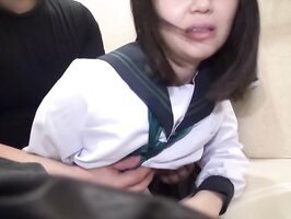 Young 18+ Japanese Babe in Sexy Uniform - Wild Toilet Sex Adventure