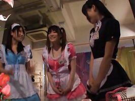 Japanese Maid Glamour - Pink Costume Beauty Drilled Hard