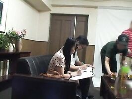 Pigtailed teen in stockings gets fucked by an older man