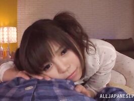 Sexy asian Rina Itou gives stunning POV oral