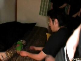 Asian Babe Moe Nishimurа Drenched in Hot Bukkake Fun