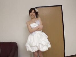 Japanese Bride-to-Be Rides Fiancé Wildly in Wedding Dress Fun