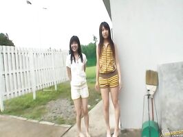 Asian Teens 18+ Chiwa & Anri Get Wild Outdoors - Steamy Natural Encounter
