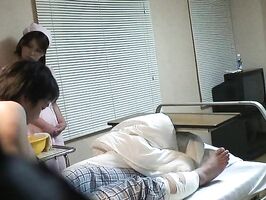 Naughty Japanese Nurse Tempts Guy With Ward Handjob Seduction