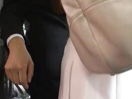 Yuu Asakura's Tight Ass Grinded Against a Hard Cock on Public Transit