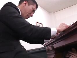 MILF Boss Fantasy – Hot Office Blowjob Scene With Big Hard Dick