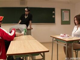 Busty Milf Ruri Saijō Roughly Fucked in Hot Massage Session