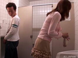 Cute Asian College Girl 18+ Rides Hard in University Restroom Stall