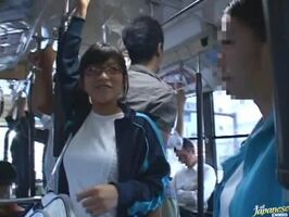 Glasses Girl 18+ Takes Rough Anal Ride on Crowded Bus - Steamy Encounter Unfolds