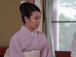 Hairy Japanese Babe Spreads Wide Under Kimono for Rough Fuck